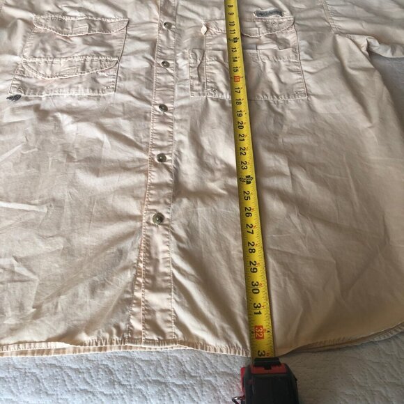 Columbia Shirt Mens Size 2XL PFG Performance Fishing Gear, Soft Yellow, Vented - Picture 6 of 10